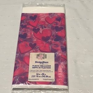 Valentine Heart Plastic Table Cover Made in U.S.A. American Greetings